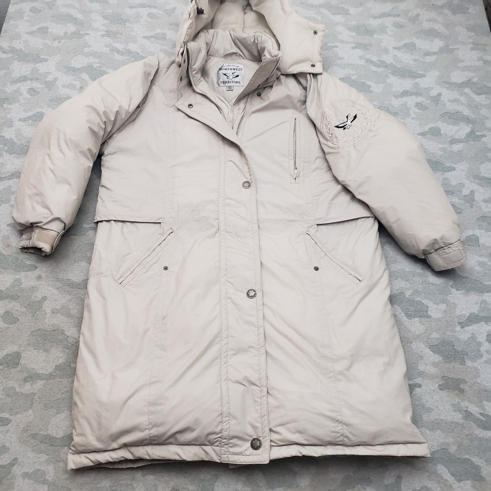 Northwest Territory Down Puffer Jacket Womens Medium Beige Hooded